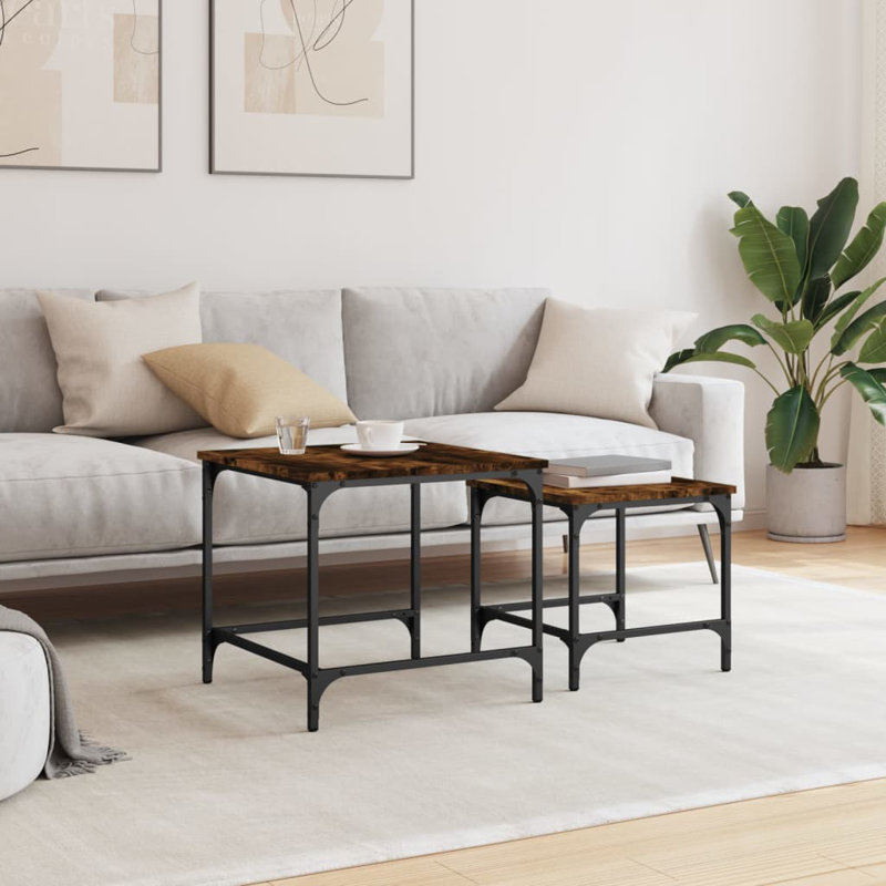 Gagliano Four Leg Coffee Table, Smoked Oak