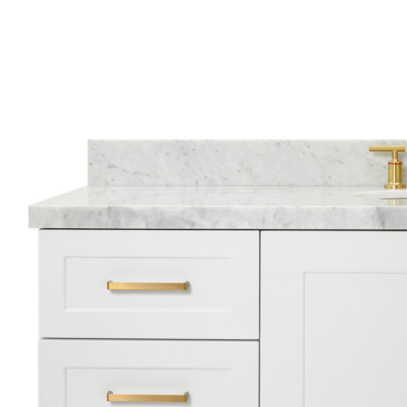 ARIEL TAYLOR 61 IN RECTANGLE SINK VANITY, White, Oval