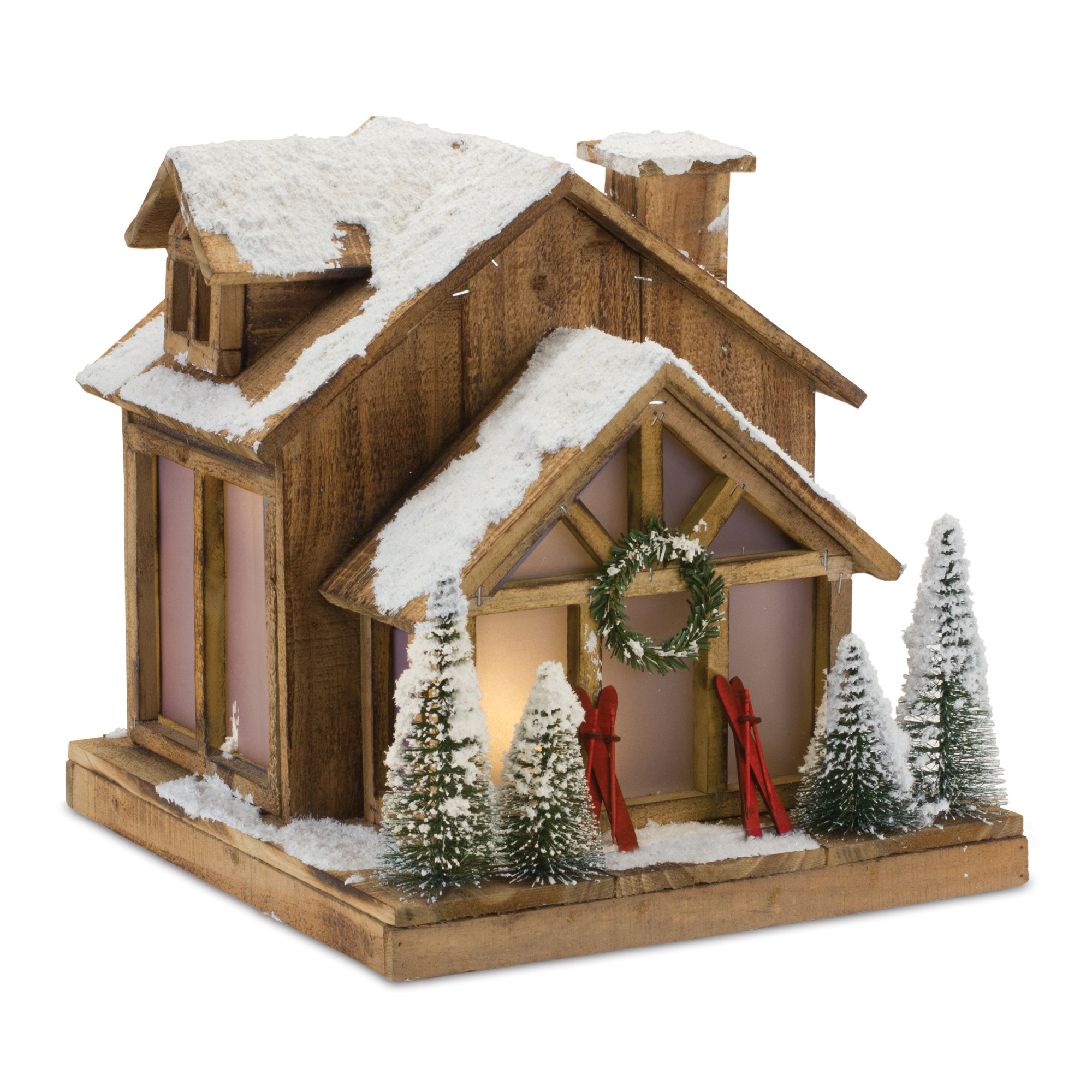 The Holiday Aisle® Vintage Ski Lodge Lighted Display 14.25"H | Wayfair