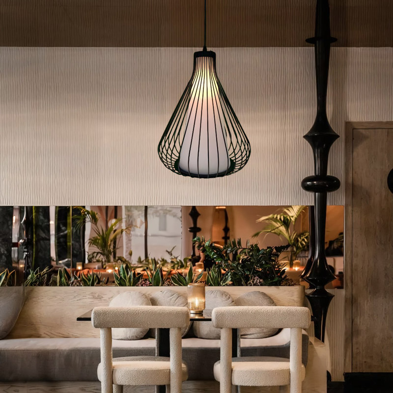 Iron Birdcage Pendant Light With Adjustable Height