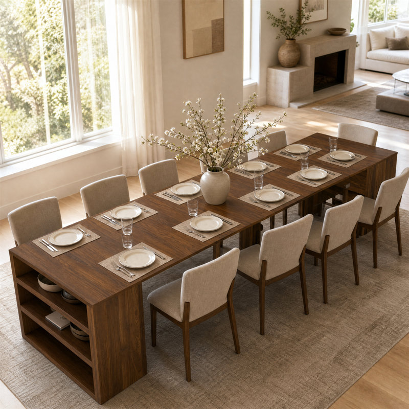 Table de salle à manger pliante en bois extensible, idéale pour les cuisines, les salons et les salles de conférence