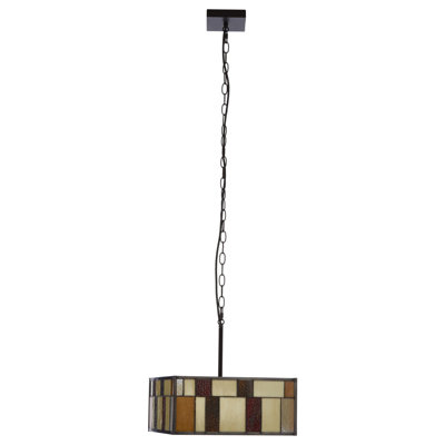 Mundelein 2 - Light Brown/Orange/Cream Square/Rectangle Pendant