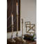 S/3 Gold Aluminum Taper Candle Holders With Round White Marble Accents L:D4x18" M:D4x14.5" S:D4x11.5"