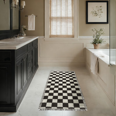 Tapis de salle de bain à carreaux 2 x 3 pi Modern Farmhouse