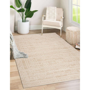 Wade Logan® Sadowski Polypropylene Beige/White Indoor/Outdoor Rug ...