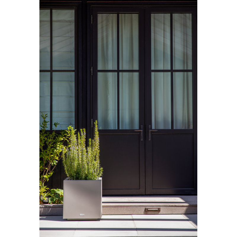 Modern Cube Planter for Outdoor and Indoor Spaces - Gray
