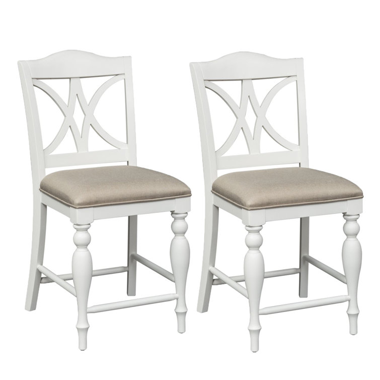 Justinich White Splat Back Counter Chair (Set of 2)