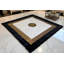Tapis luxueux luxueux avec bordure noire - Tapis doré à motif de salon, chambre à coucher-402397841
