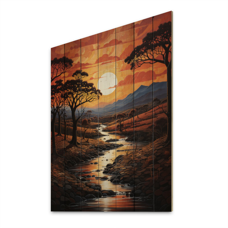 Ridgeview Savannah African Ridgeview sur bois, impression Ridgeview, H 40 po x l 30 po x P 0,78 po