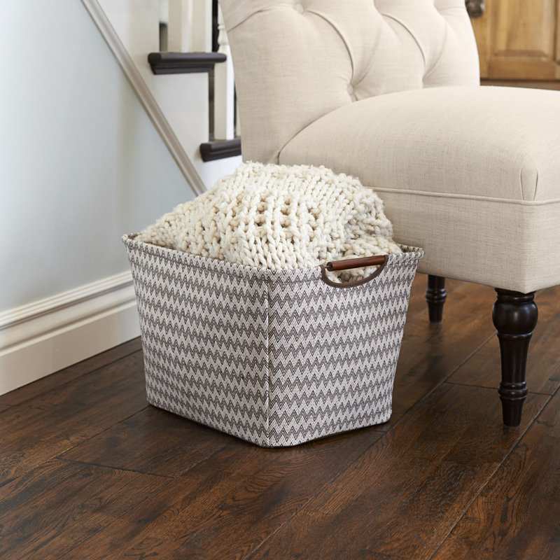 Bac de rangement conique, H 11 po x l 16 po x P 13 po, Brun/crème