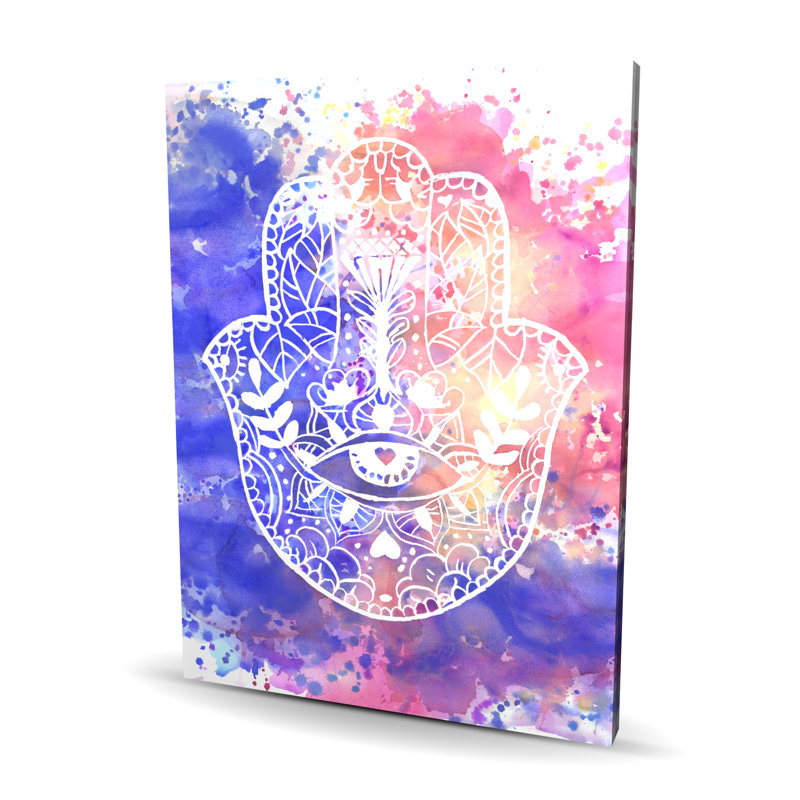 Main Hamsa - Toile de formes roses pour la maison | Art élégant