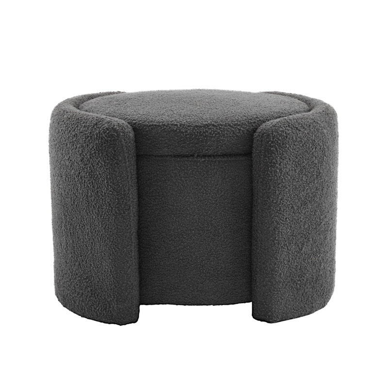 Repose-pieds Cozy Boucle: confort élégant avec rangement dissimulé, Gris foncé