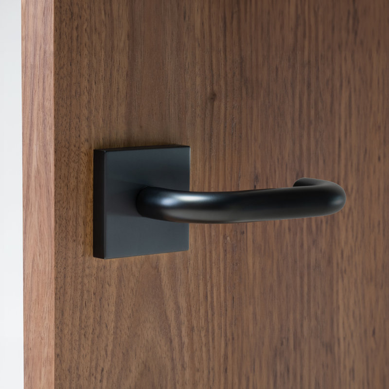 Ensemble Alpine Lever 01 avec rose carré, Pas de revers, Noir satiné, Inactif double