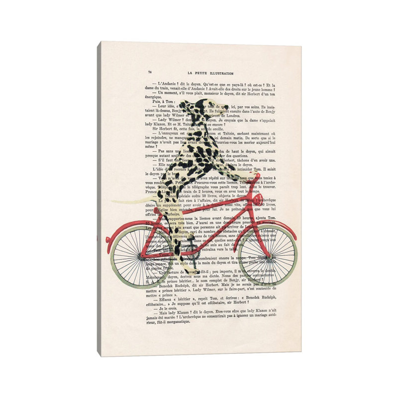 Dalmatian Cycling by Coco De Paris - Gallery-Wrapped Canvas Giclée on Canvas, Canvas, 20.32 cm H x 30.48 cm W