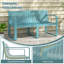 3 PCS Patio Furniture Set w/1 Loveseat & 2 Side Tables All-Weather Bistro Set Blue-118756926