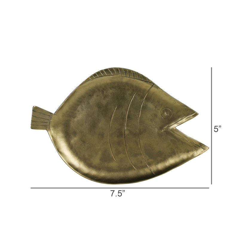 Assiette poisson, or antique