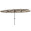 Parasol d'extérieur très grand 15 pi UPF30 + avec frange et manivelle, blanc crème-1477529798