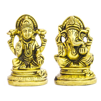 Ensemble de statue 2,5 pouces Lakshmi Ganesha