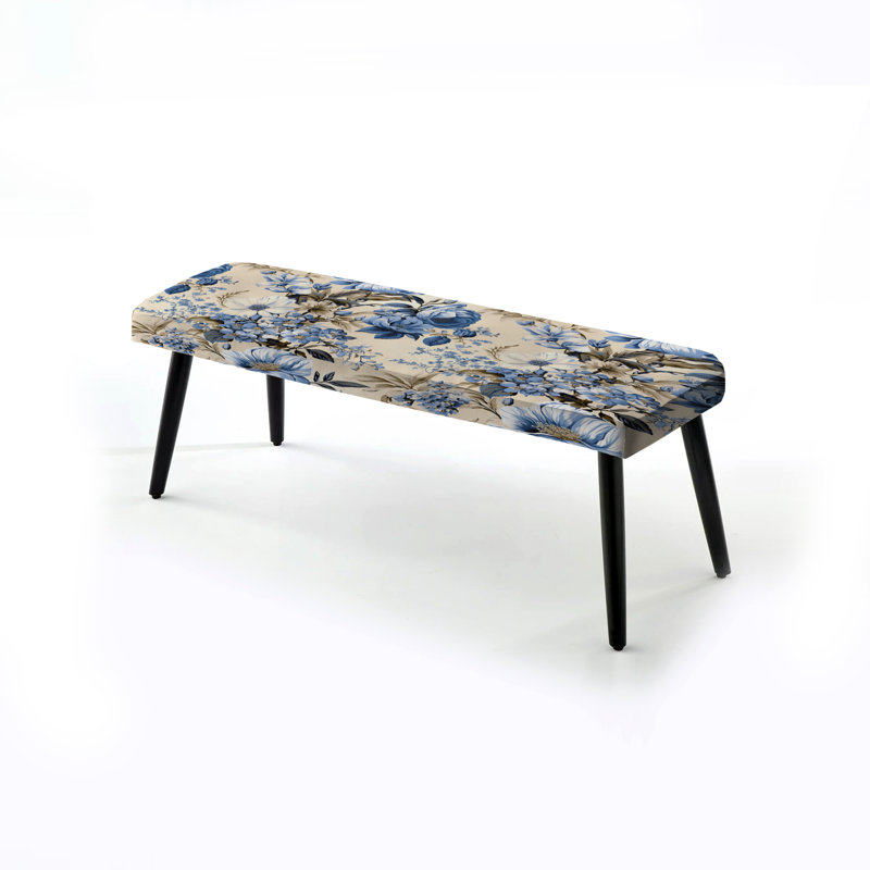Banc rembourré noir Vintage Toile Whimsy