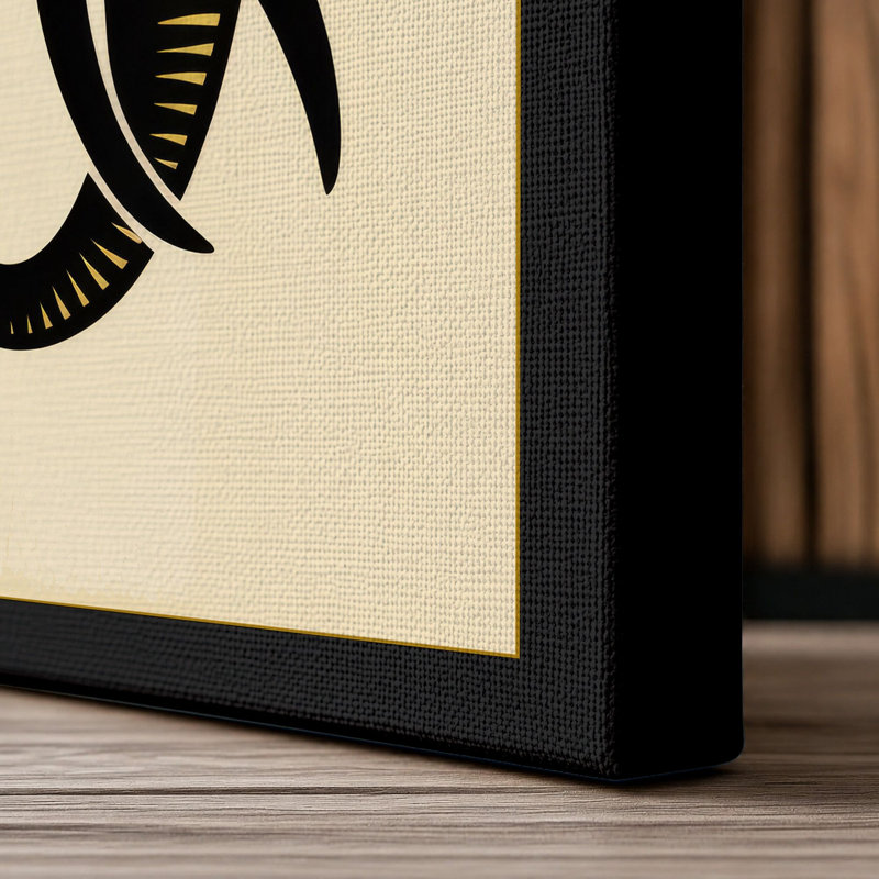 Figure Beneath Elephant Minimalist 1 Piece Wrapped Canvas Wall Art, 36x24 - 91.4 x 61.0 cm, Black Border