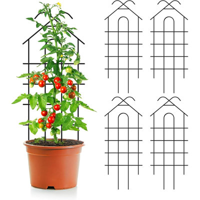  40'' Decorative Metal Garden Trellis, 4-Piece Set – Rust-Resistant Support for Climbing Vines, Flowers, and Potted Plants