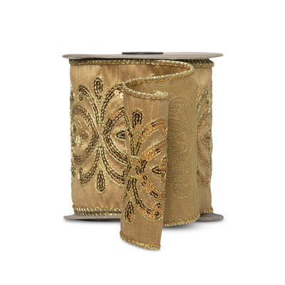 Sequin Pattern Gilded Bronze Ribbon
