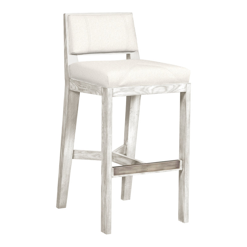 Scoville By Thom Filicia Upholstered Counter Stool with Solid Wood Frame, Kennelly Snow, Navajo
