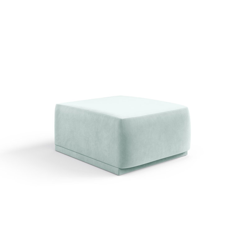 70cm Wide Velvet Pouffe Ottoman, Blue