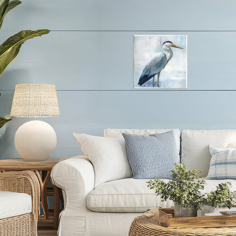 Plaque murale Seron Blue Heron In Aqua, design par Nan