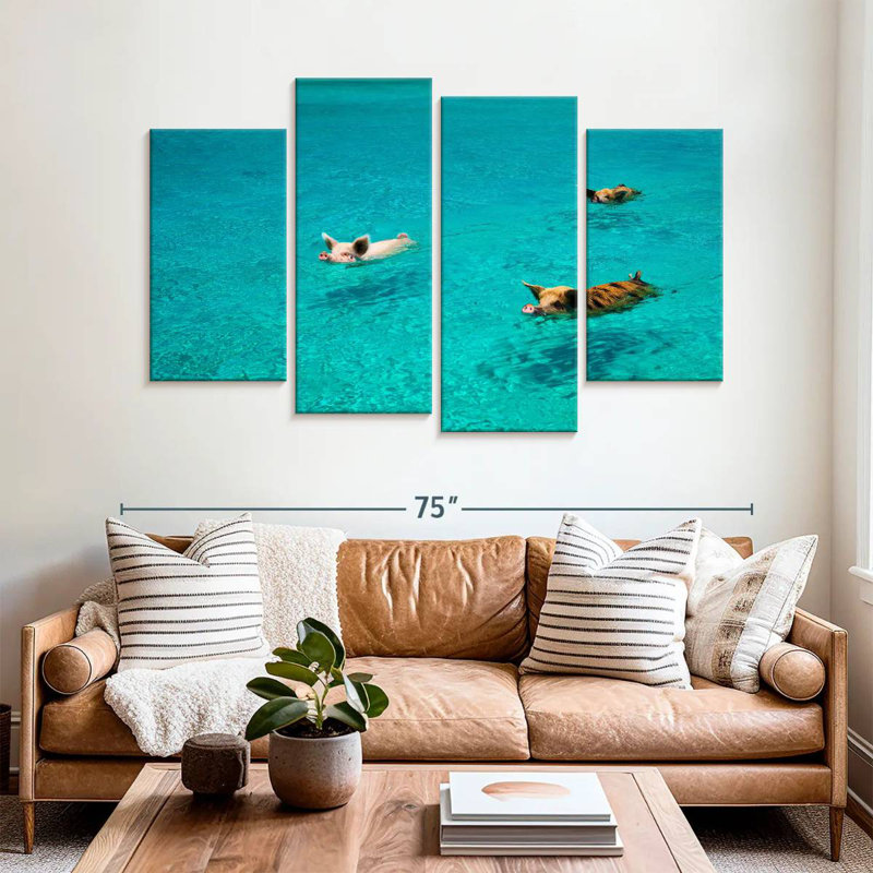Pigs In Exuma Cays, 42" H x 68" W