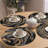 The Haings Round Beaded Placemats Set with Abstract Swirl Pattern for Luxury Dining Table Christmas Decor-98272006