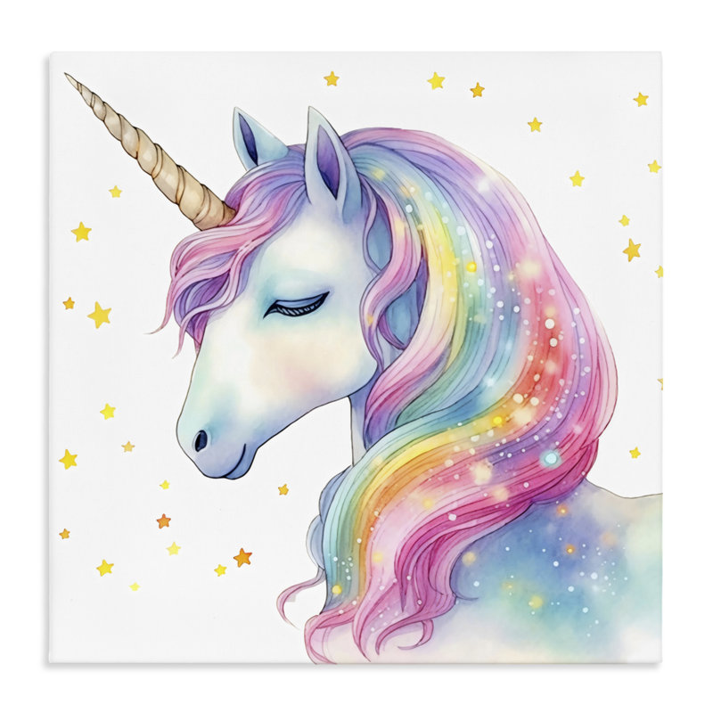 Toile de licorne enchantée arc-en-ciel, design par Creative Studio, H 24 po x l 24 po