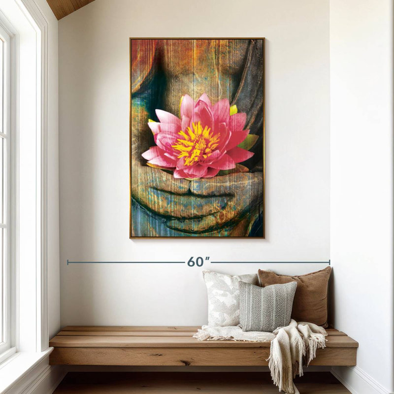 Lotus lotus main, Floating Frame Gold, 31 po x 46 po