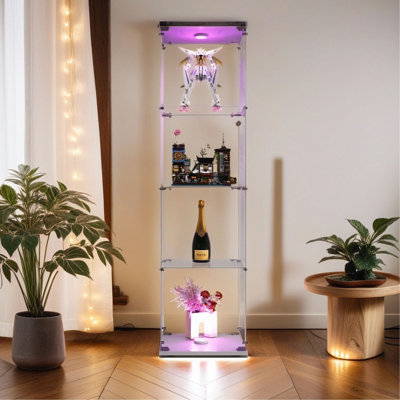 Vitrine lumineuse en verre avec 4 portes et 1 porte