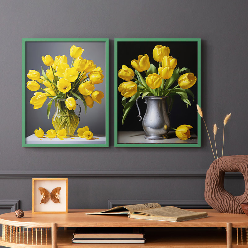 FLORAL Series DCCXCIV-Impression encadrée de qualité supérieure - prête à être accrochée - aucun clou requis - aucun clou requis