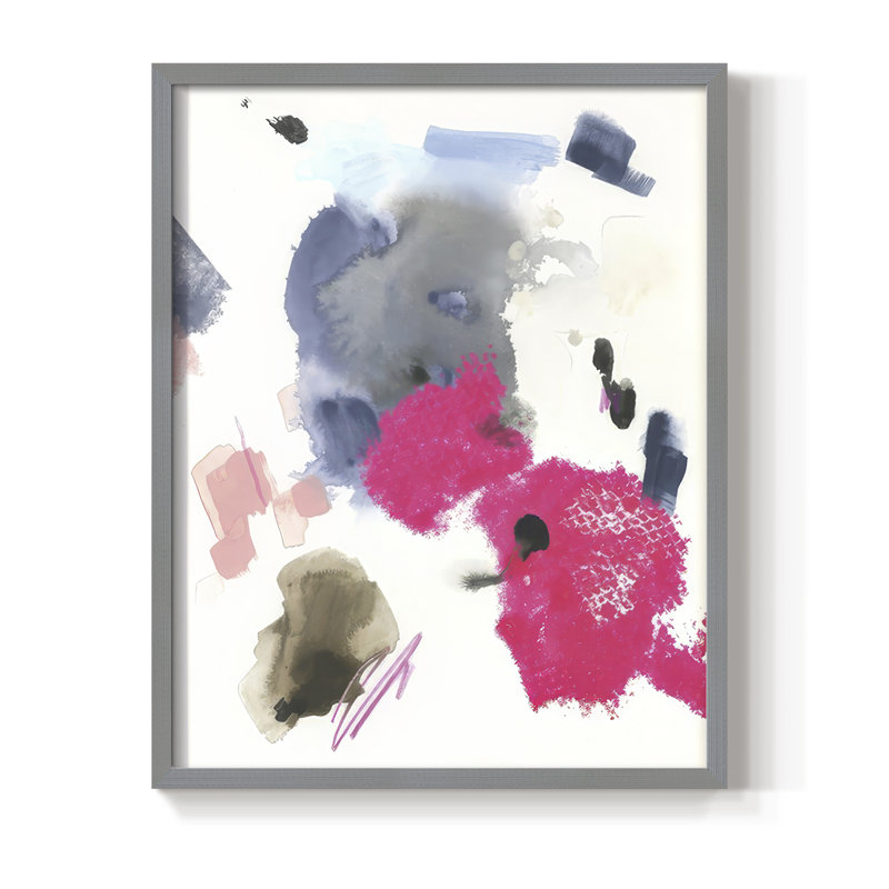 Mirame I Framed Print - Solid Wood, 21" H x 17" W, Gray