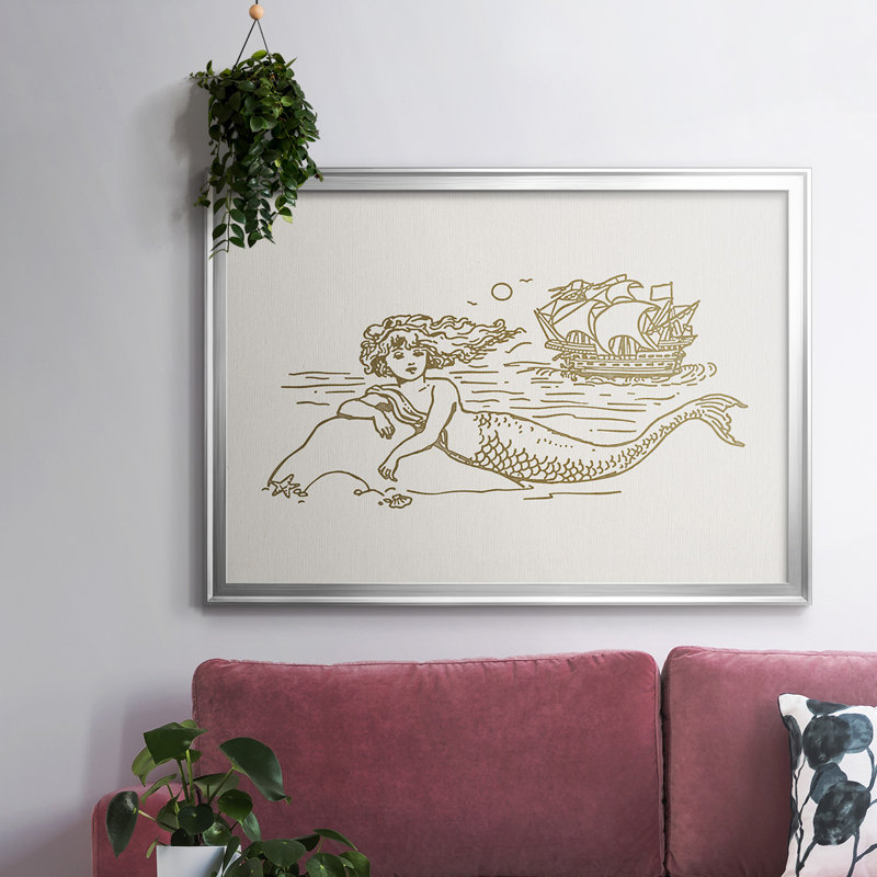 Sunning Mermaid II, reproduction d'art sur toile, Argent, H 14 po x l 20 po x P 1,5 po