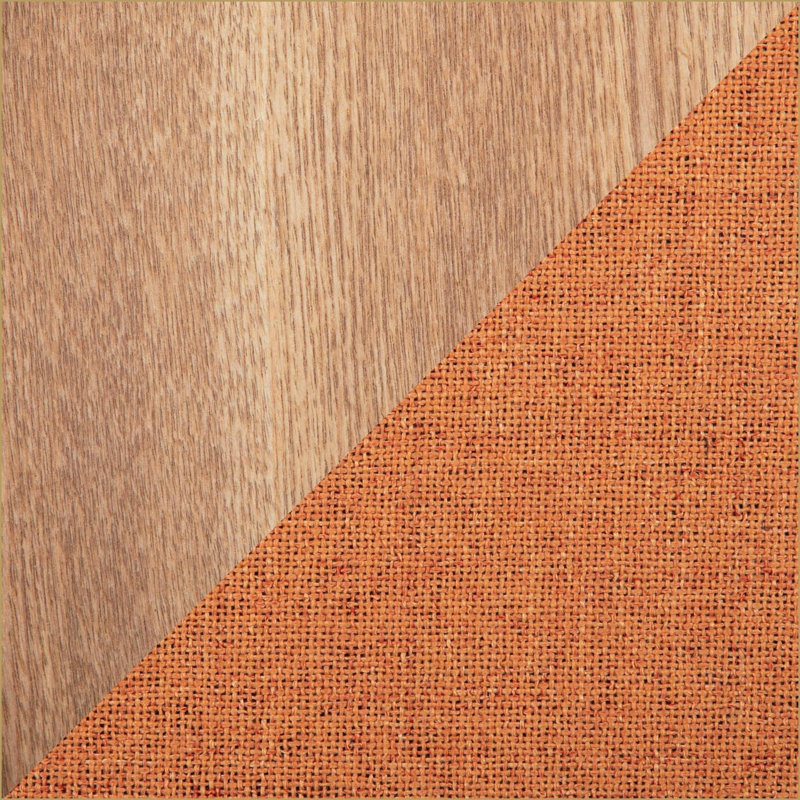 Ensemble de rangement avec repose-pieds Ottomans Contemporary par LumiSource | Tissu orange | Bois naturel, Orange