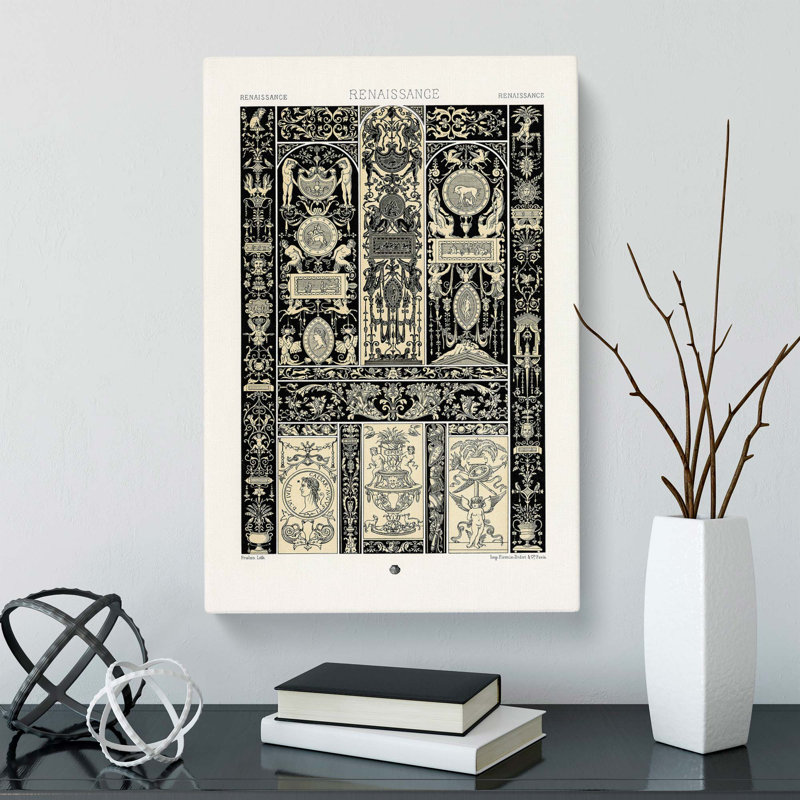 Renaissance Period Pattern by Albert Racinet - Wrapped Canvas, 50cm H x 35cm W x 3cm D
