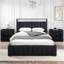 Table de chevet en tissu de style contemporain noir-1464375070