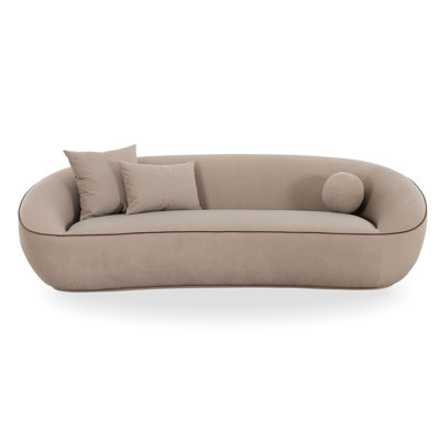 Jenny Taupe Faux Mohair Sofa