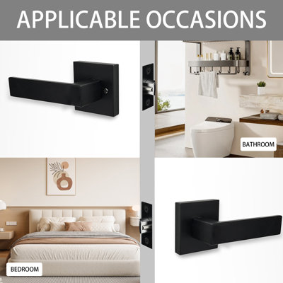 Door Lever Handle MHB01 Black Keyed