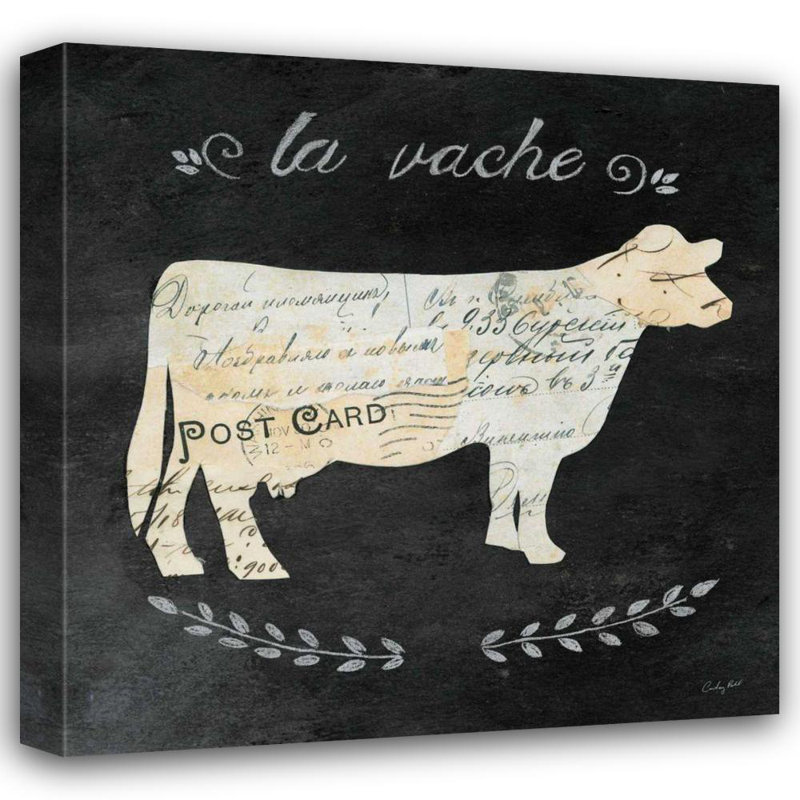 "August Grove", reproduction d'art sur toile tendue par la galerie Courtney de Prahl, "La Vache Cameo Sq", H 15 po x l 15 po