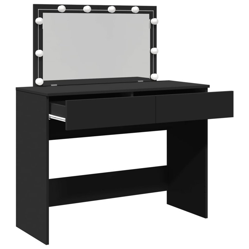 Dressing Table with Mirror, Black