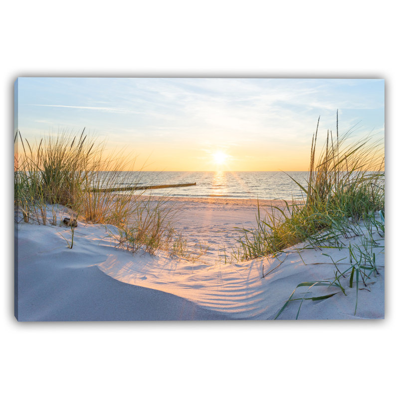 Tranquil Sunrise Beach Path Canvas Wall Art, 30" H x 40" W