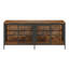 Table de bout de 80 po avec cage pour chien brun rustique, chenil d'intérieur 2 portes robuste, meuble pour chien polyvalent comme meuble télé-1499153297