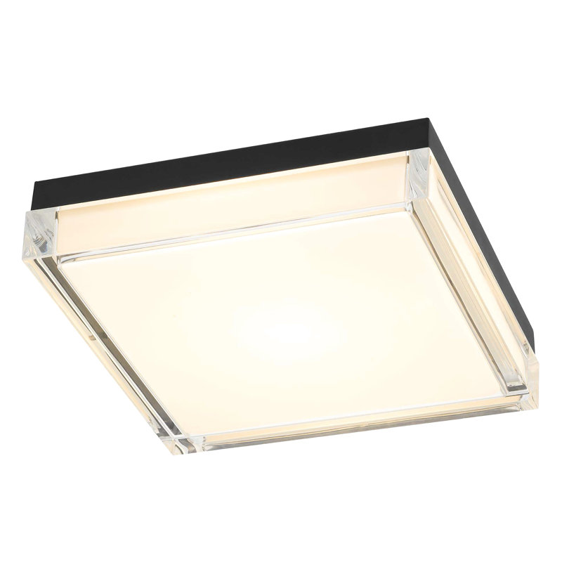 Plafonnier encastré à DEL noir intégré de 11 pouces, 1 800 lumens 24 W à DEL Energy-Smart, 3 températures de couleur de 3 000 K / 4 000 K / 5 000 K, à intensité variable avec des gradateurs compatibles, diffuseur en acrylique, à installation rapide, pour