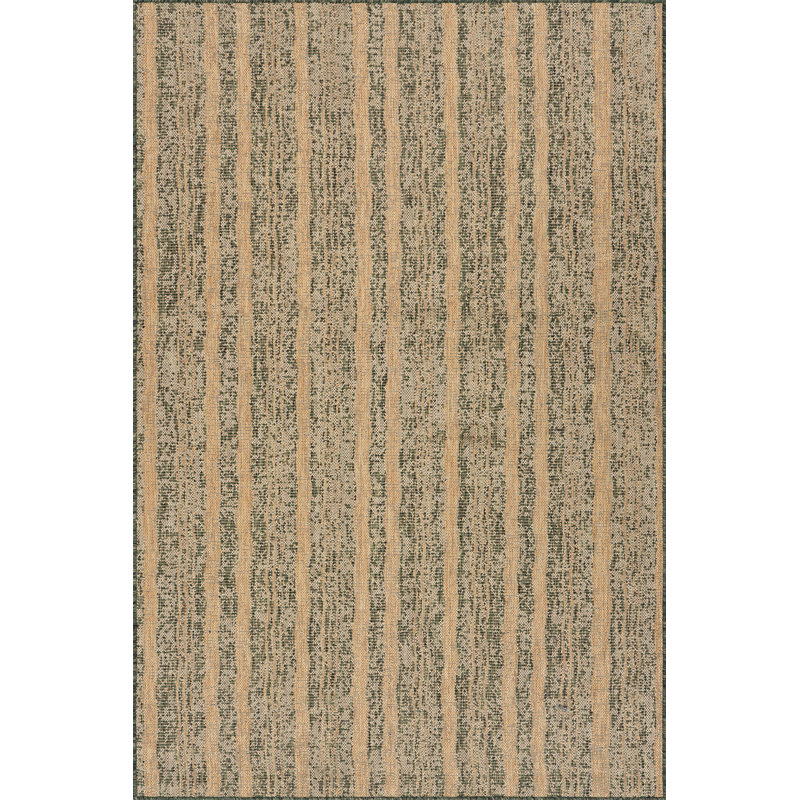  Tapis bohémien intérieur / extérieur Venira, Vert, Rectangle 9 pi 6 po x 12 pi