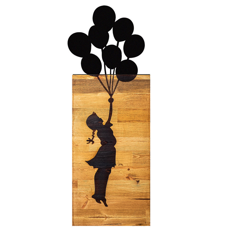 Stylish Decorative Wooden Wall Accessory, Black Finish, 11.8 x 33.9 x 1.2 inches | 50% Real Wood & 50% Metal | Unique Color Variations for Personalized Decor | Perfect for Home or Office Wall Art