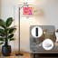 Lampe sur pied à arc avec abat-jour réglable Groovy Waves Abstrait psychédélique incurvé Lampe sur pied de style rétro hippie 3 températures de couleur Lampe à mât haut avec interrupteur au pied pour la chambre à coucher